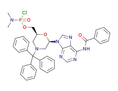 phosphoramidochloridic acid, N,N-dimethyl-, [6-[6-(benzoylamino)-9H-purin-9-yl]-4-(triphenylmethyl)-2-morpholinyl]methyl ester
