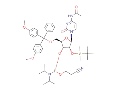 (2R,3R,4R,5R)-5-(4-acetamido-2-oxopyrimidin-1(2H)-yl)-2-((bis(4-methoxyphenyl)(phenyl)met hoxy)methyl)-4-((tert-butyldimethylsilyl)oxy)tetrahydrofuran-3-yl(2-cyanoethyl)diisopropylphosphoramidite