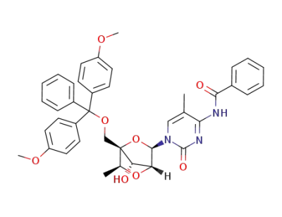 (1R,3R,4R,6S,7S)-1-(4,4'-dimethoxytrityloxymethyl)-7-hydroxy-6-methyl-3-(5-methyl-4-N-benzoylcytosin-1-yl)-2,5-dioxabicyclo[2.2.1]heptane