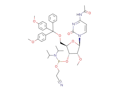 Diisopropyl-phosphoramidous acid (2R,3R,4R,5R)-5-(4-acetylamino-2-oxo-2H-pyrimidin-1-yl)-2-[bis-(4-methoxy-phenyl)-phenyl-methoxymethyl]-4-methoxy-tetrahydro-furan-3-yl ester 2-cyano-ethyl ester