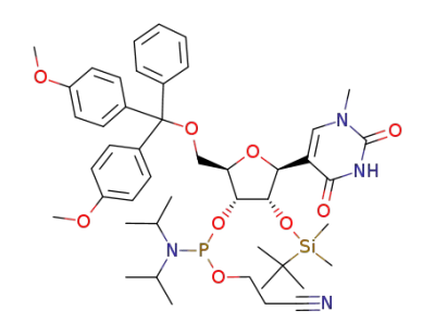 5'-O-(4,4'-dimethoxitrityl)-2'-O-(tert-butyldimethylsilyl)-1-methylpseudouridine 3'-O-caynoethyl-N,N-diisopropylphosphoramidate