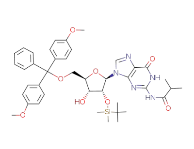 N-(9-((2R,3R,4R,5R)-5-((bis(4-methoxyphenyl)(phenyl)methoxy)methyl)-3-((tert-butyldimethylsilyl)oxy)-4-hydroxytetrahydrofuran-2-yl)-6-oxo-6,9-dihydro-1H-purin-2-yl)isobutyramide