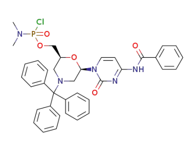 phosphoramidochloridic acid, N,N-dimethyl-, [6-[4-(benzoylamino)-2-oxo-1(2H)-pyrimidinyl]-4-(triphenylmethyl)-2-morpholinyl]methyl ester