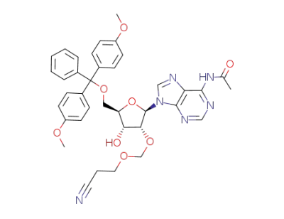 N<sup>6</sup>-acetyl-5′-O-(4,4′-dimethoxytrityl)-2′-O-(2-cyannethoxymethyl)adenosine