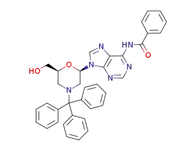(2′R,6′S)-N<sup>6</sup>-benzoyl-9-[6′-(hydroxymethyl)-N-tritylmorpholin-2′-yl]adenine