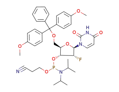 5'-O-(4,4'-dimethoxytrityl)-2'-deoxy-2'-fluorouridine-3'-O-[(2-cyanoethyl)-N,N-diisopropylphosphoramidite]