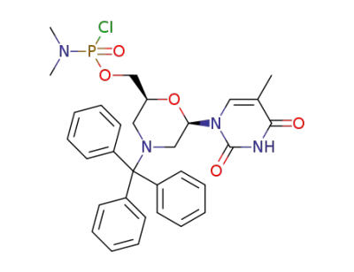 phosphoramidochloridic acid, N,N-dimethyl-, [6-(3,4-dihydro-5-methyl-2,4-dioxo-1(2H)-pyrimidinyl)-4-(triphenylmethyl)-2-morpholinyl]methyl ester