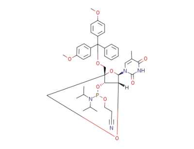 (1R,3R,4R,7S)-3-(thymine-1-yl)-1-(4,4′-dimethoxytrityloxy)-7-(2-cyanoethoxy(diisopropylamino)phosphinoxymethyl)-2,5-dioxabicyclo[2.2.1]heptane